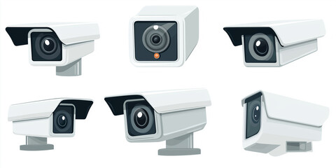 Aufkleber - Set of security cctv cameras recording and protecting