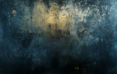 Aufkleber - A textured abstract background featuring shades of blue and hints of gold, creating a moody and atmospheric visual effect.