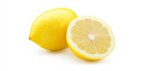 Aufkleber - Two lemons sitting on white surface showing inside