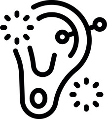 Poster - Ear piercing showing infection and swelling, simple design for healthcare and medical apps and websites