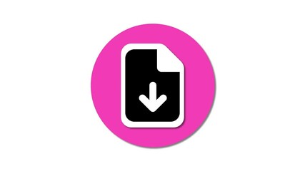Poster - Download paper or document, file download icon animation on white background.