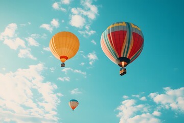  Hot Air Balloons Soaring Through the Clouds