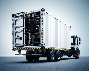Poster - Modern transport truck with cargo container