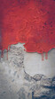 © ablaannisa - Red paint drips on grunge wall texture background abstract art design.