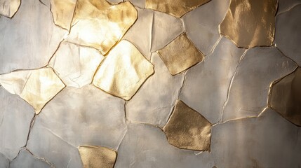 Poster - Luxurious textured wall featuring gold accents
