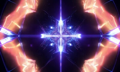 Poster - Dynamic glowing light source animation in dark environment.