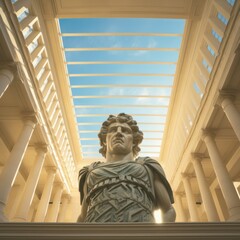 Wall Mural - a statue of a man in a building with columns