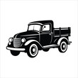 © Logo_Store - Truck icon. Black silhouette. Front view. Vector simple flat graphic illustration. Isolated object on a white background. Isolate.