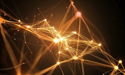 Poster - Vivid image prompt  Glowing network of lines and points