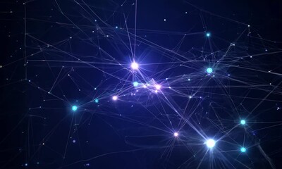 Poster - Abstract network image symbolizes connection  communication  and information flow.