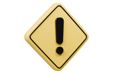 Wall Mural - 3d warning caution icon sign symbol isolated on purple background. error alert safety concept.3d min
