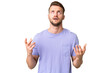 © luismolinero - Young handsome caucasian man over isolated chroma key background stressed overwhelmed