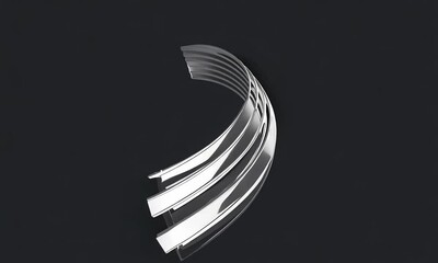 Poster - Close up of modern silver curved object on transparent background.