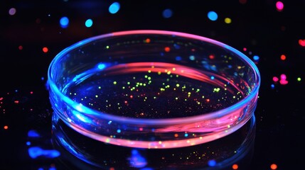 Poster - Glowing Particles in a Petri Dish