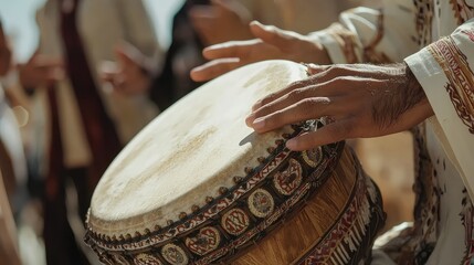 Traditional Arab Darbuka Close-Up Shot