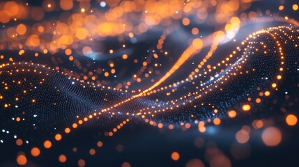 Poster - Glowing Molecules in a Floating Abstract Background
