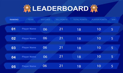 game leaderboard with abstract background vector template