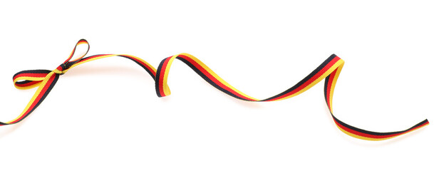 Wall Mural - Ribbon with bow in colors of German flag isolated on white