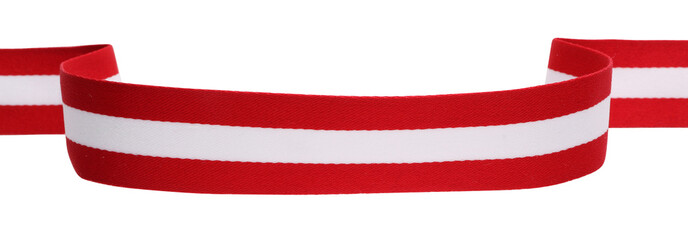 Poster - Ribbon in colors of Austrian flag isolated on white