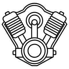 Motorbike engine vector silhouette.