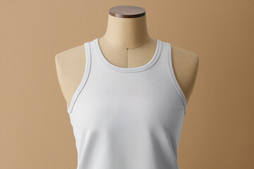 White blank Tank top shirt mockup template.Sleeveless fit plain sporty cotton summer tank top mockup