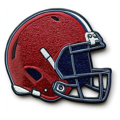 football helmet embroidered patch badge on isolated white background, vector badge and patch collect