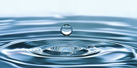 Poster - Water drop falls, creating ripples