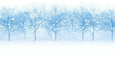 Poster - Bare trees in a snowy winter scene.