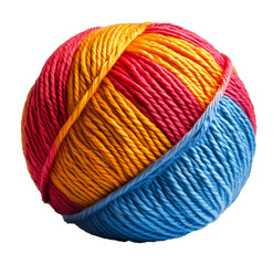 Colorful yarn ball for crafting projects displayed on a light background