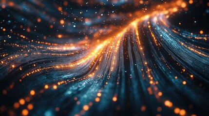 Poster - High-tech technology concept with luminous connections and intricate data streams