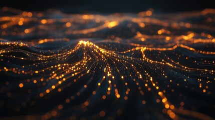 Poster - High-tech technology concept with luminous connections and intricate data streams