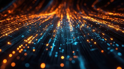 Poster - High-tech technology concept with luminous connections and intricate data streams