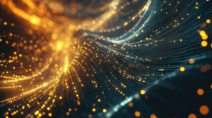 Poster - High-tech technology connections forming a dynamic, illuminated digital pattern