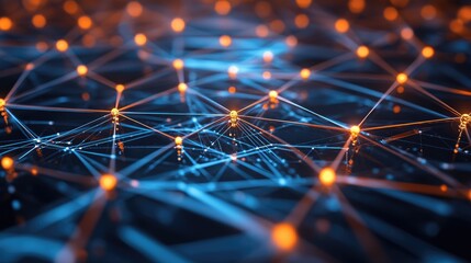 Poster - High-tech technology connections forming an intricate, illuminated digital network