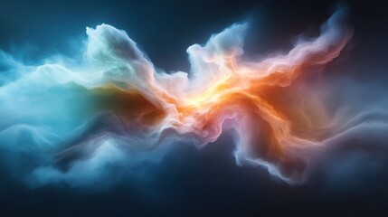 Poster - An abstract swirling cloud formation captivates with dynamic colors, representing creativity, chaos, and the ever-changing nature of the sky.