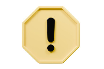 Wall Mural - 3d warning caution icon sign symbol isolated on purple background. error alert safety concept.3d min