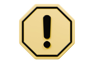 Wall Mural - 3d warning caution icon sign symbol isolated on purple background. error alert safety concept.3d min