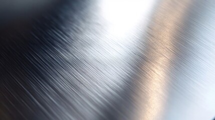 Close-up of Brushed Metal Surface with Light Reflection