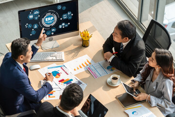 Poster - erp enterprise resource planning software for modish business to plan the marketing strategy