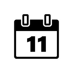 Wall Mural - simple vector illustration of a calendar page with the number eleven