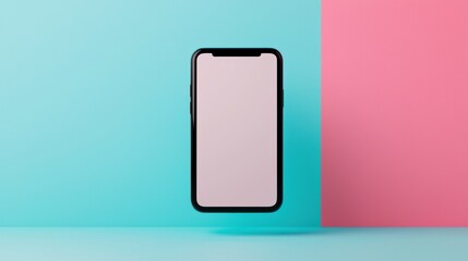 Smartphone on pastel colored background