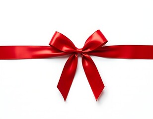 Red ribbon isolated on white background