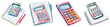 © I Am The Future - A calculator and math workbook set up for solving problems, shown on a transparent background.
