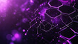 © ImageKing - A futuristic background with dark purple hexagonal shapes, like a honeycomb. It represents blockchain technology with connected blocks, creating a low-poly, digital design.