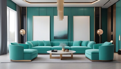 turquoise sofas luxury room art deco style interior design modern living room