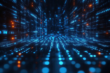 Blue Binary Code Abstract Background
