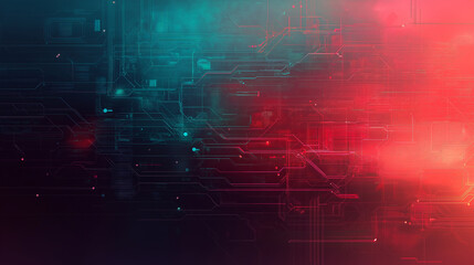Poster - Abstract attractive tech background with the image of data transmission lines and in stylish hi-tech colors