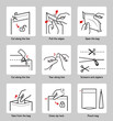 © realstockvector - A set of icons for opening zip locks, tear notch on packaging. Zip and scissors vector icon set. Each icon perfect for your food bags, clothes vacuum bags, handbags, slider bags, ziplock bag. EPS10.