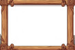 © youriy - Wooden rectangular frame with decorative knots and a blank white space in the center