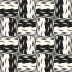 Canvas Print - Black And White Grain Check Pattern